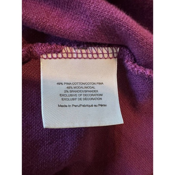 Tory Burch Lidia Polo Size M Ruffle Short Sleeve Purple 1/4 Button Collar Shirt - Picture 5 of 6